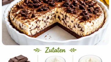 Stracciatella-Torte mit Schokolade und Sahne, ein köstliches Dessert