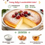 Supercremiger Joghurtkuchen ohne Mehl, der leicht und lecker ist.