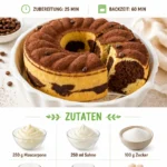 Leckeren Tiramisu Gugelhupf mit Kaffee und Creme auf einem weißen Teller.