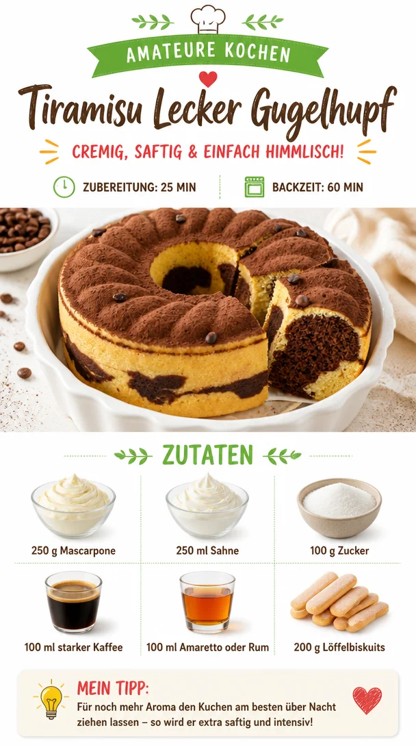 Leckeren Tiramisu Gugelhupf mit Kaffee und Creme auf einem weißen Teller.
