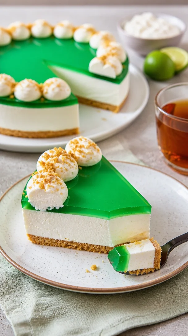 Bunter Wackelpudding-Kuchen auf einem Teller, ideal für Partys und Feiern.