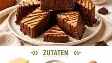 Leckere Baumkuchenecken auf einem Teller serviert