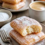 Luftige, frittierte Beignets mit Puderzucker bestäubt