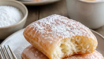 Luftige, frittierte Beignets mit Puderzucker bestäubt
