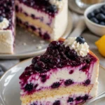 Blaubeer-Mascarponetorte mit frischen Heidelbeeren und cremiger Mascarponefüllung