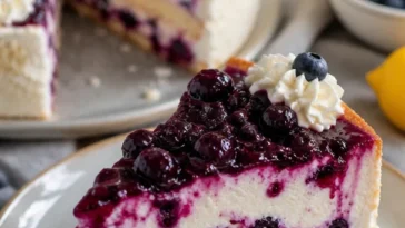 Blaubeer-Mascarponetorte mit frischen Heidelbeeren und cremiger Mascarponefüllung