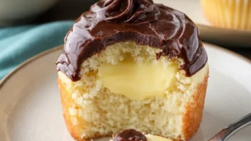 Delizierte Boston Cream Pie Cupcakes im Bäckerei-Stil Rezept für zuhause