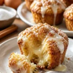 Zimt-Muffins mit Frischkäsefüllung auf einem Teller