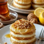 Dekadente Baklava Cheesecake mit Honig und phyllo Keksen