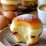 Dekadente Vanillebohnen-Crème-Brûlée-Cupcakes mit cremiger Füllung der besonderen Art.