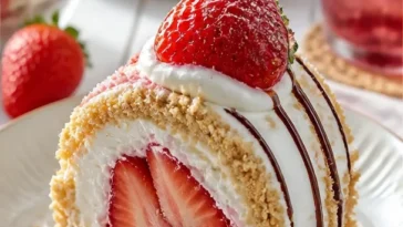 Erdbeer-Käsekuchen Sushi Rollen als kreative Dessert-Option