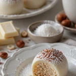Leckere Erdnussbutter-Schneebälle auf einem Teller
