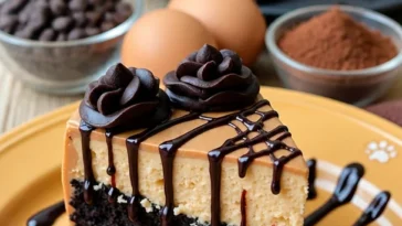 Erdnussbutter-Schokoladenkuchen mit Schokoladenglasur und Erdnussstückchen