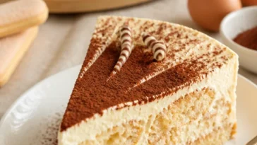 Baileys-Tiramisu-Torte mit Schichten aus cremigem Kaffee und Baileys