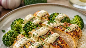 Gesunde Schalen mit saftigem Hähnchen, frischem Gemüse und Quinoa.