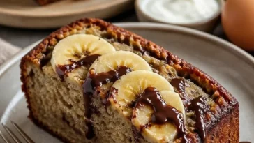 Griechisches Joghurt Bananenbrot, saftig und gesund, perfekt für jeden Anlass.