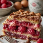 Himbeer-Waffel-Sandwich mit frischen Himbeeren und Sahne