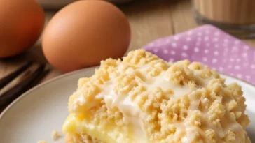 Himmlischer Puddingkuchen mit cremiger Füllung und frischen Früchten