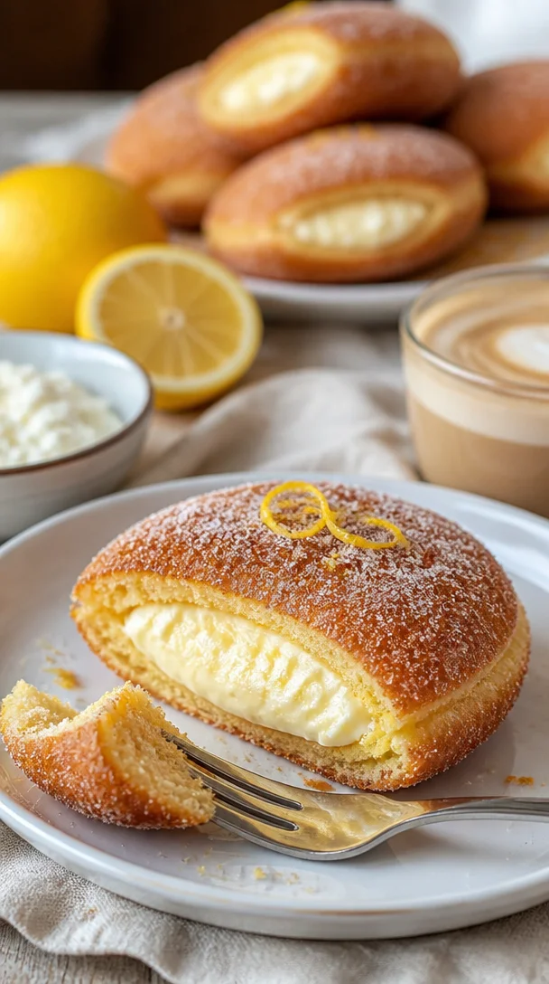 Käsekuchen-Kekse auf einem Teller mit frischen Früchten dekoriert.