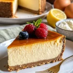 Klassischer New Yorker Käsekuchen mit frischer Beeren-Dekoration