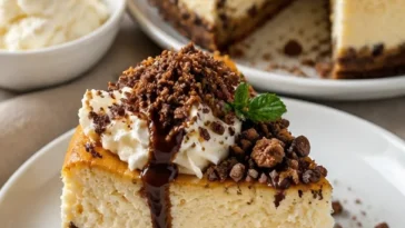 Mascarpone Ricotta Cannoli Käsekuchen mit köstlicher Füllung und knackiger Kruste