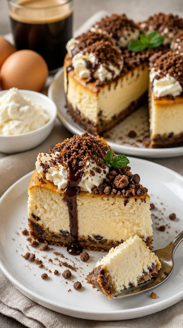 Mascarpone Ricotta Cannoli Käsekuchen mit köstlicher Füllung und knackiger Kruste