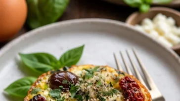 Mediterrane Egg Muffins mit getrockneten Tomaten und Kalamata-Oliven