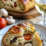 Mediterranes offenes Sandwich mit frischen Tomaten und Feta-Käse