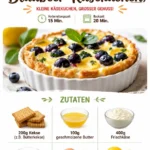 Mini-Zitronen-Blaubeer-Käsekuchen mit frischen Blaubeeren und zartem Käsekuchen