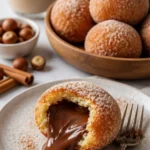 Nutella Zimt Zucker Lava Bissen auf einem Teller serviert