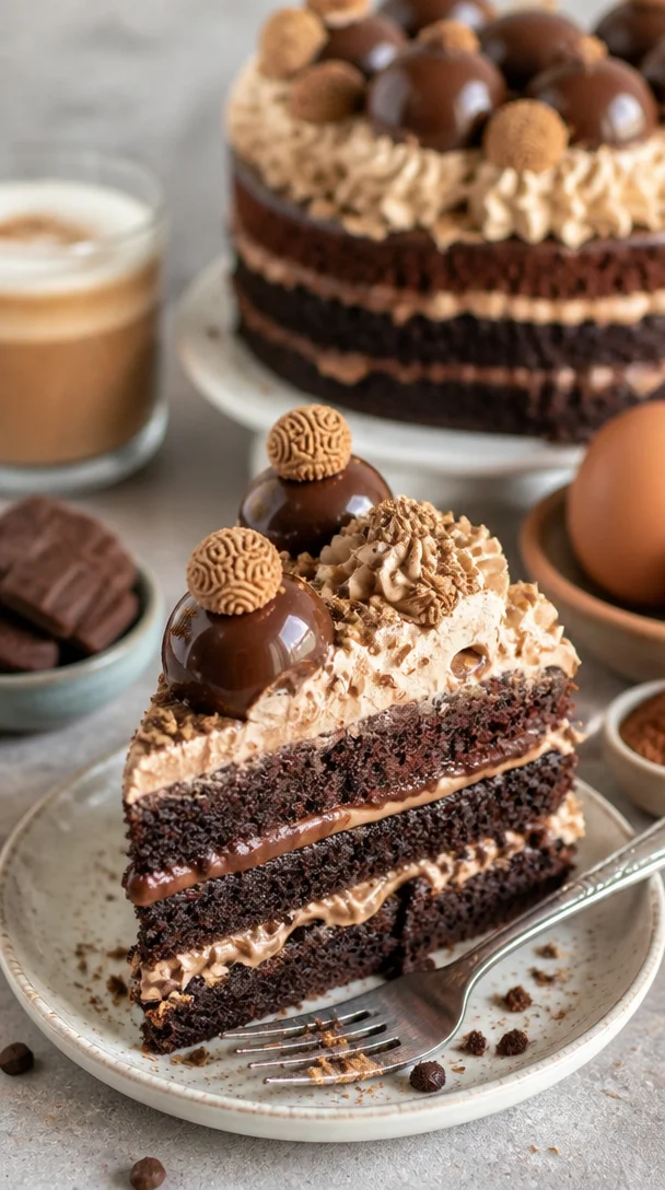 Oreo Schichtkuchen aus verschiedenen Schichten mit Oreo-Keksen und Creme.