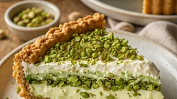 Köstliche Pistaziencreme-Torte mit frischen Pistazien und zartem Biskuit