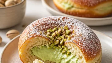 Leckere Pistazienfüllte Donuts mit cremiger Füllung