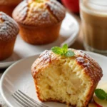 Leckere Quark-Apfel-Muffins frisch gebacken auf einem Tisch