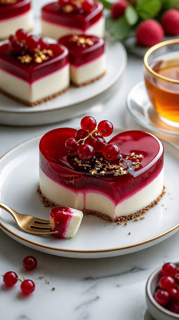 Ruby Mirror-Glazed Vanilla Bean Entremets mit rotem Johannisbeer-Kern