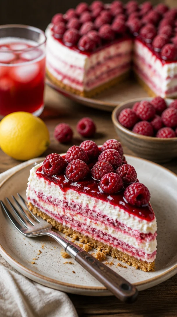 Schnelle Himbeertorte in 3 Minuten mit frischen Himbeeren und Sahne