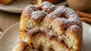 Saftiger Zimtkuchen mit Zimt und einer leckeren Glasur, ideal für alle Zimt-Liebhaber.