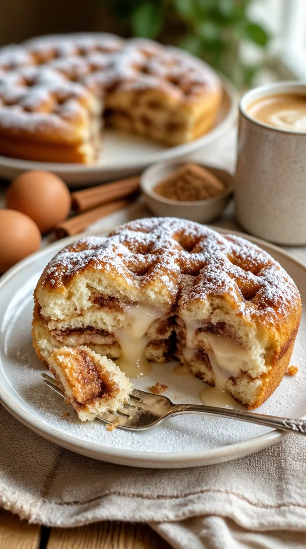 Saftiger Zimtkuchen mit Zimt und Zucker in einer rustikalen Backform