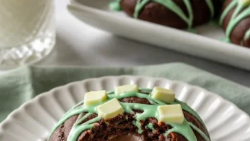 Schoko-Minz-Cookies frisch gebacken mit Schokoladestücken und Minzgeschmack
