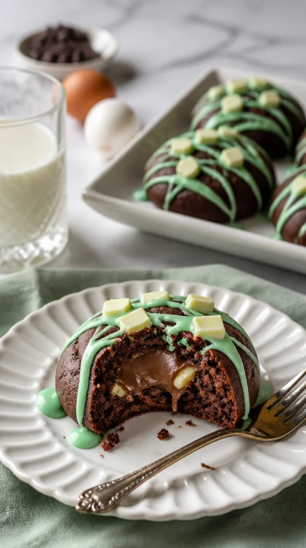 Schoko-Minz-Cookies frisch gebacken mit Schokoladestücken und Minzgeschmack