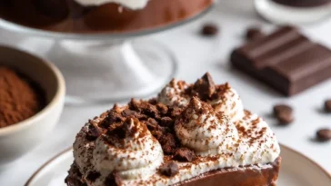 Schokoladen-Espresso-Schichtdessert in eleganter Glasschale