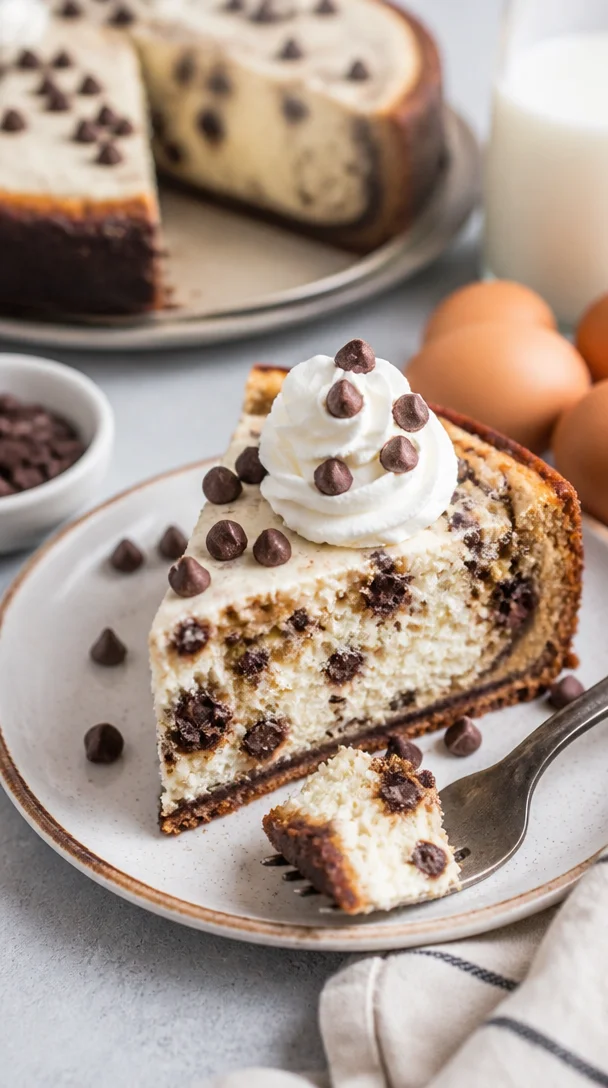 Schokoladenkeksteig-Käsekuchen mit frischer Schokolade und Käsekuchenfüllung