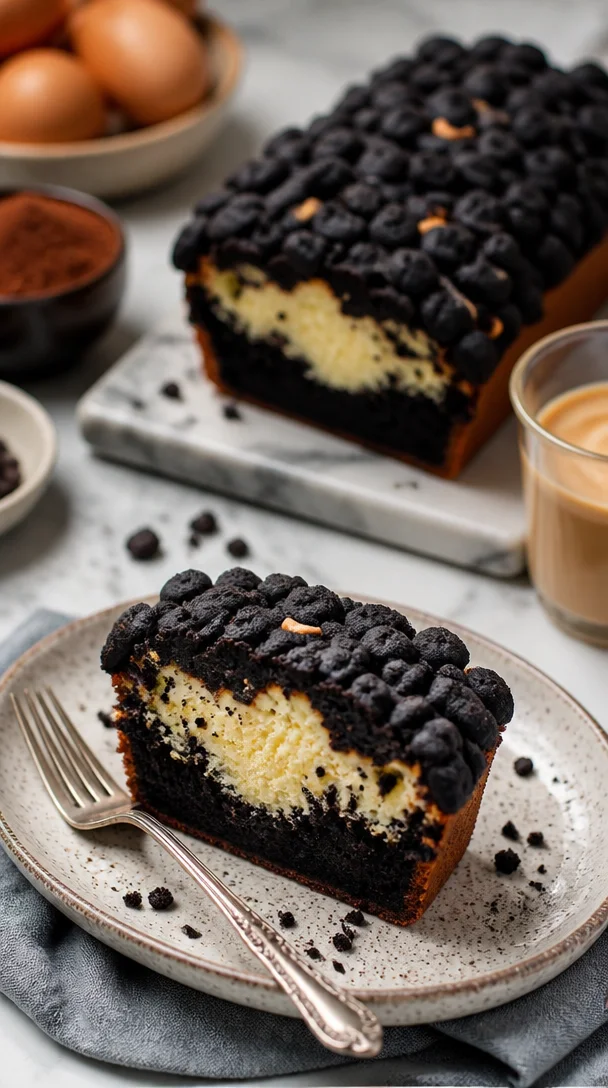 Schwarz-Weiß-Streuselkuchen mit leckerer Streuselschicht