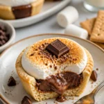 Leckere S'more-Tassen mit Schokolade und Marshmallows als perfektes Campingdessert.