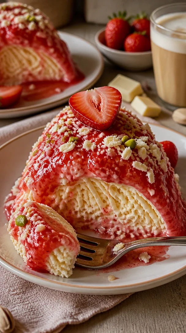 Spaghetti-Eis Kuchen: Ein köstlicher Eis-Kuchen, inspiriert vom beliebten Spaghetti-Eis.