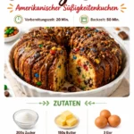 Bunt dekorierter Süßigkeitenkuchen mit verschiedenen Süßigkeiten