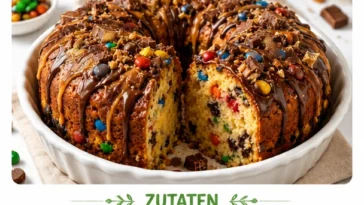 Bunt dekorierter Süßigkeitenkuchen mit verschiedenen Süßigkeiten