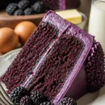 Traumhafte Brombeer-Velvet-Torte mit frischen Brombeeren