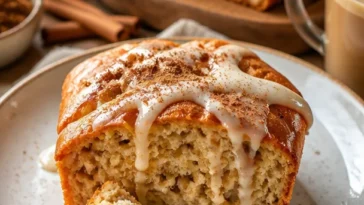 Zimt-Apfelbrot frisch gebacken mit Zimt und Äpfeln