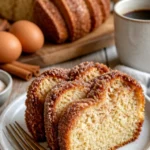 Frisches Zimt-Zucker-Brot auf einem Holzbrett